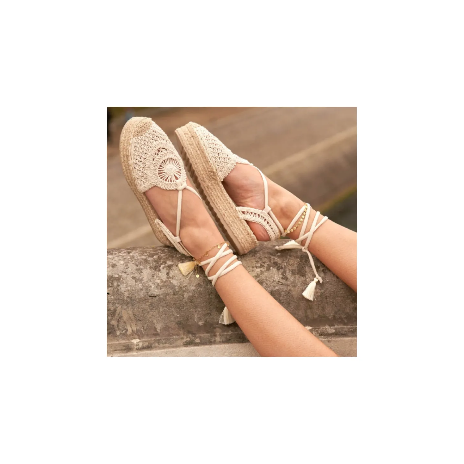 Espadrilles^River Woods Selected By La.ra Espadrille Beige